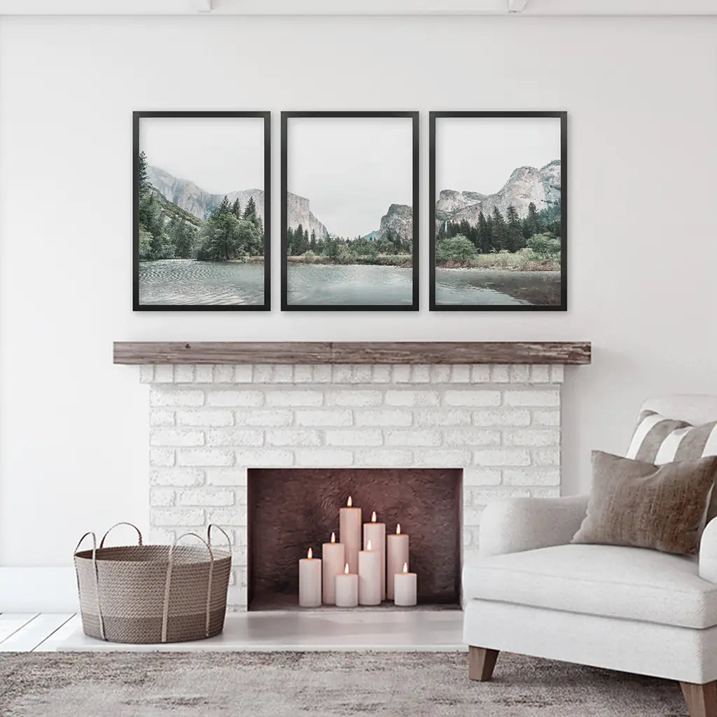 Yosemite Valley Wall Art Triptych. National Park Prints