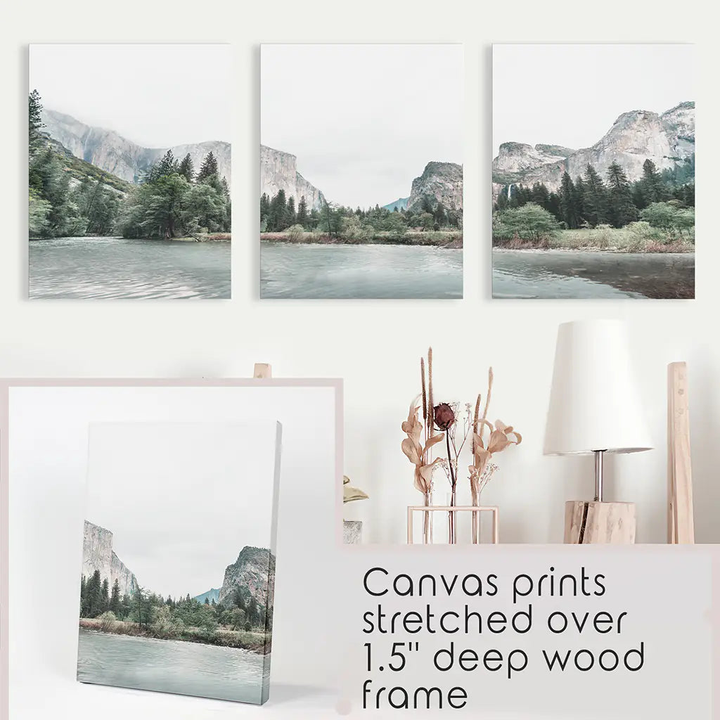 Yosemite Valley Wall Art Triptych. National Park Prints