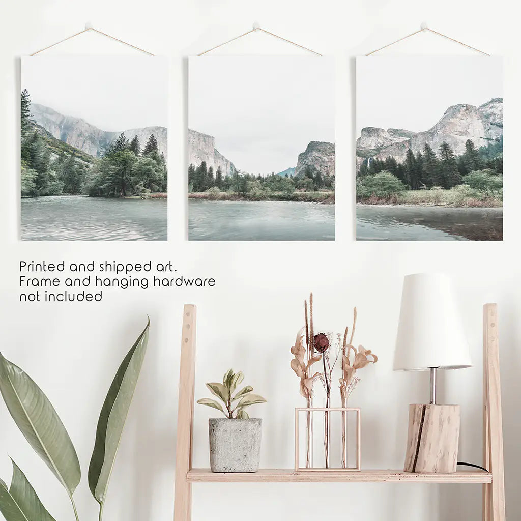 Yosemite Valley Wall Art Triptych. National Park Prints