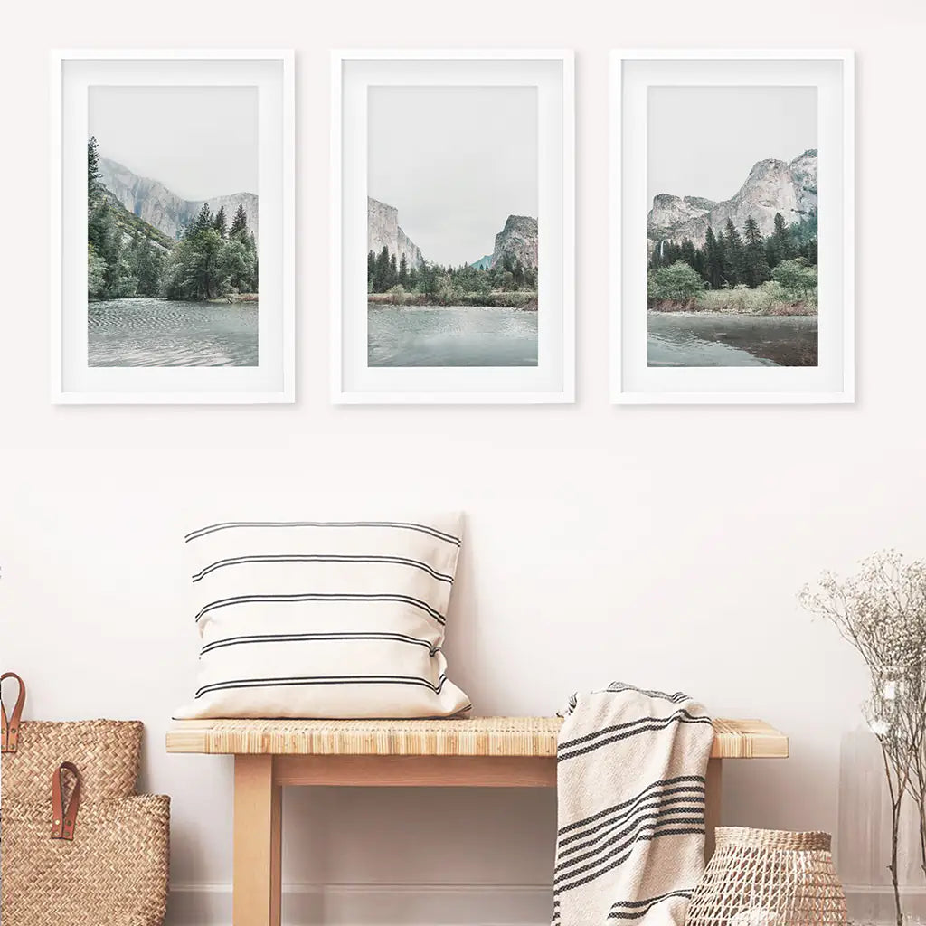 Yosemite Valley Wall Art Triptych. National Park Prints