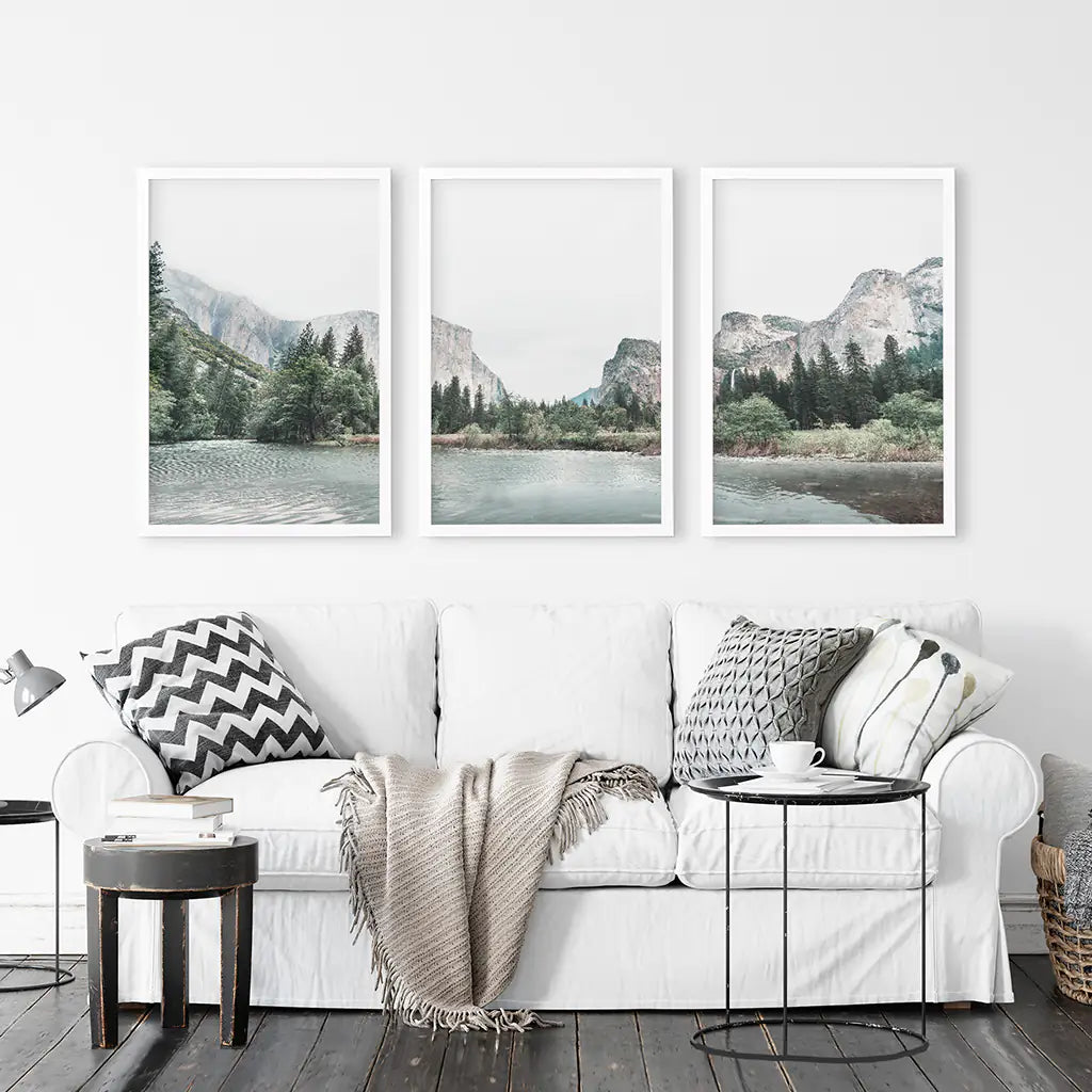Yosemite Valley Wall Art Triptych. National Park Prints