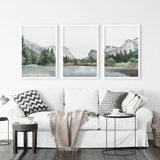 Yosemite Valley Wall Art Triptych. National Park Prints