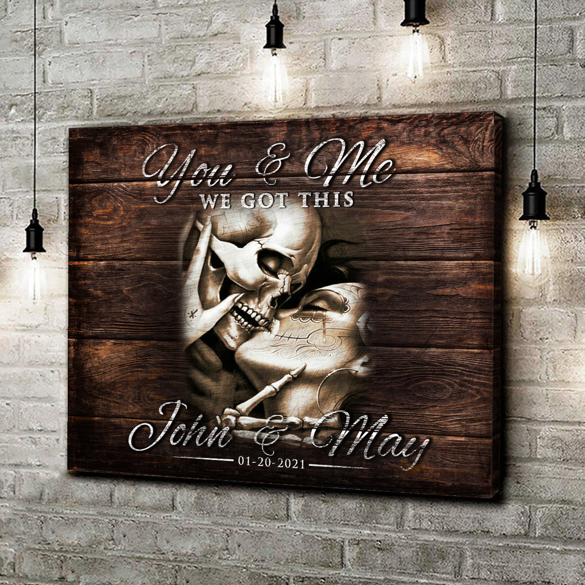 We Got This Skeleton Couple Personalized Canvas Sign III