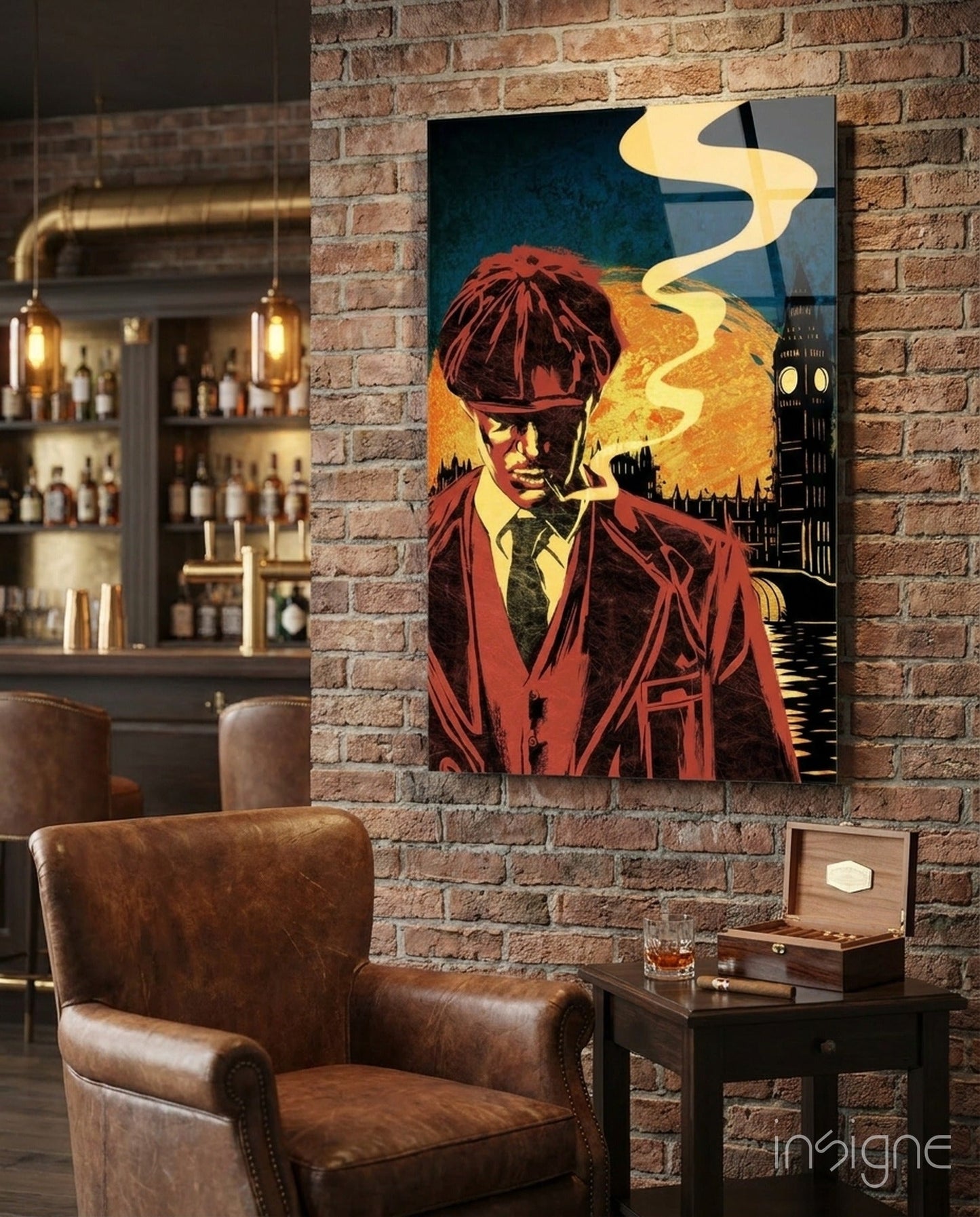 1920s gangster poster glass wall art print
