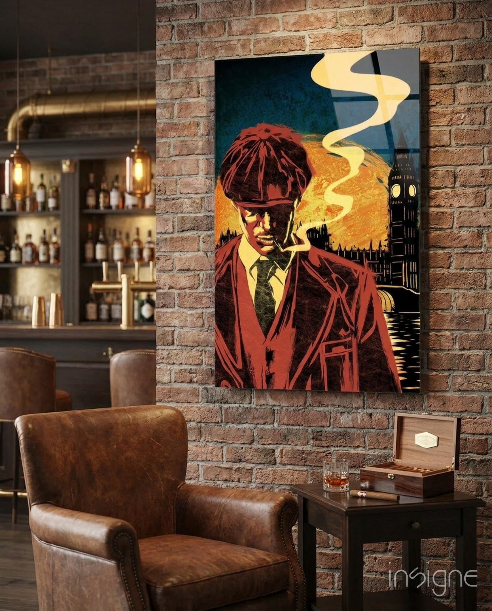 1920s gangster poster glass wall art print