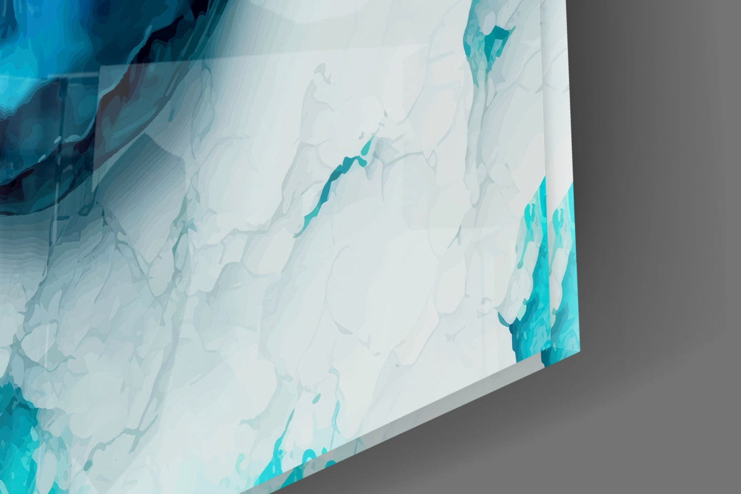 Ethereal Turquoise and Gold Glass Wall Art