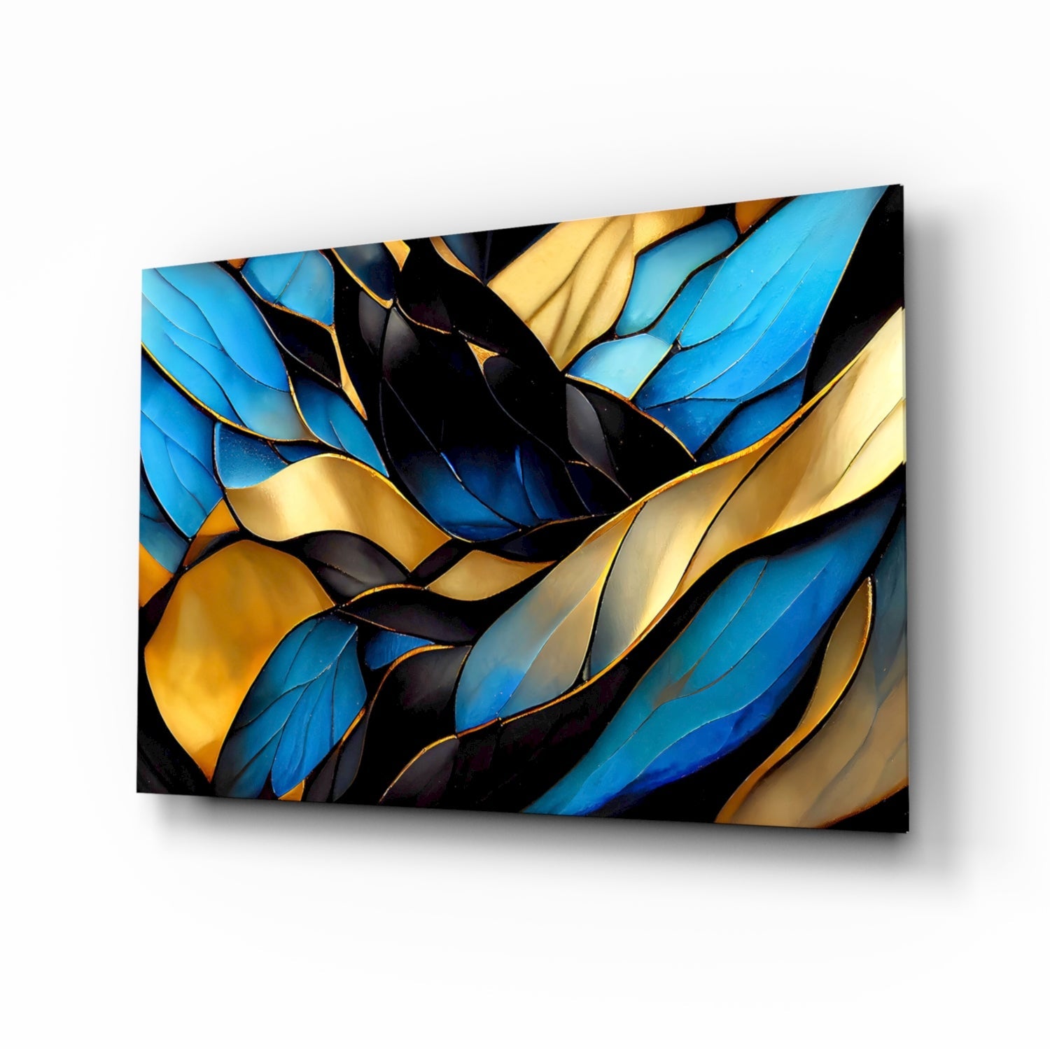 Leaves botanical glass wall art tempered glass print