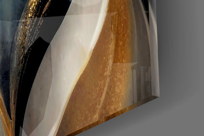 Gold Swirls Glass Wall Art