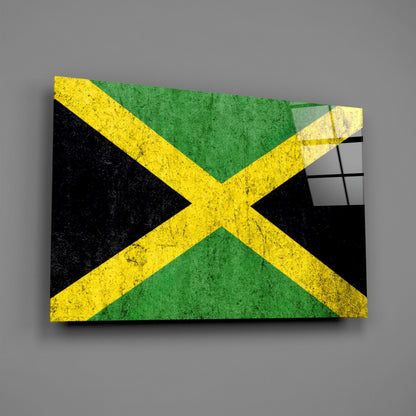 Jamaican Flag Glass Wall Art