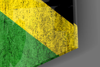 Jamaican Flag Glass Wall Art