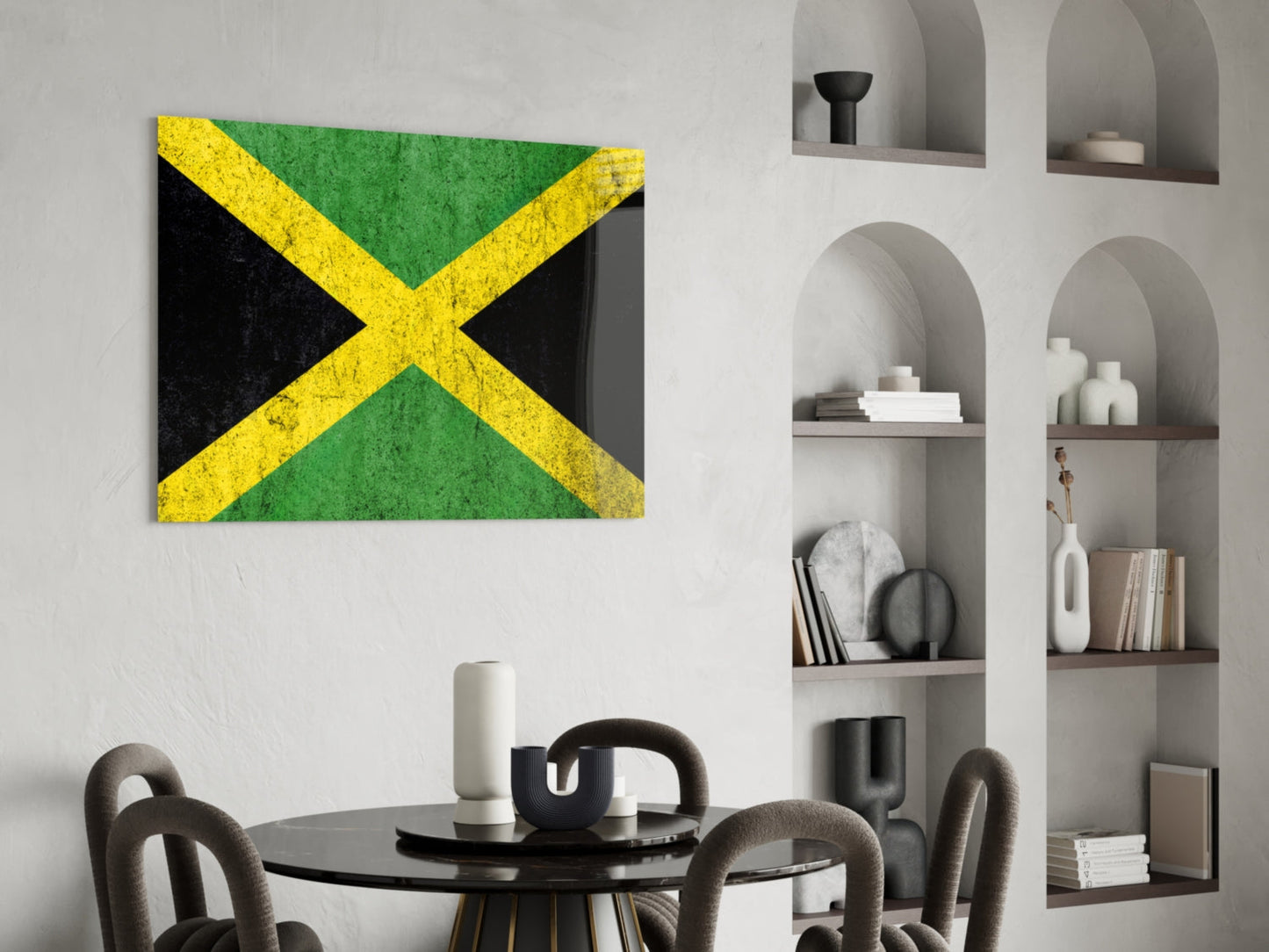 Jamaican Flag Glass Wall Art