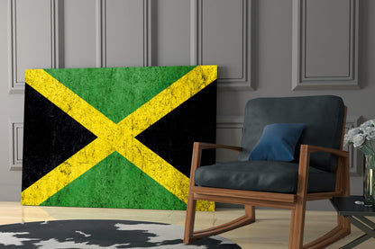 Jamaican Flag Glass Wall Art