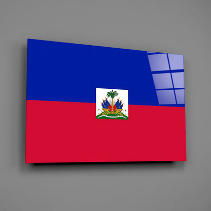 Haitian Flag Glass Wall Art