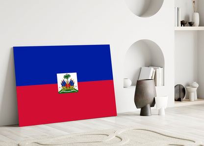 Haitian Flag Glass Wall Art