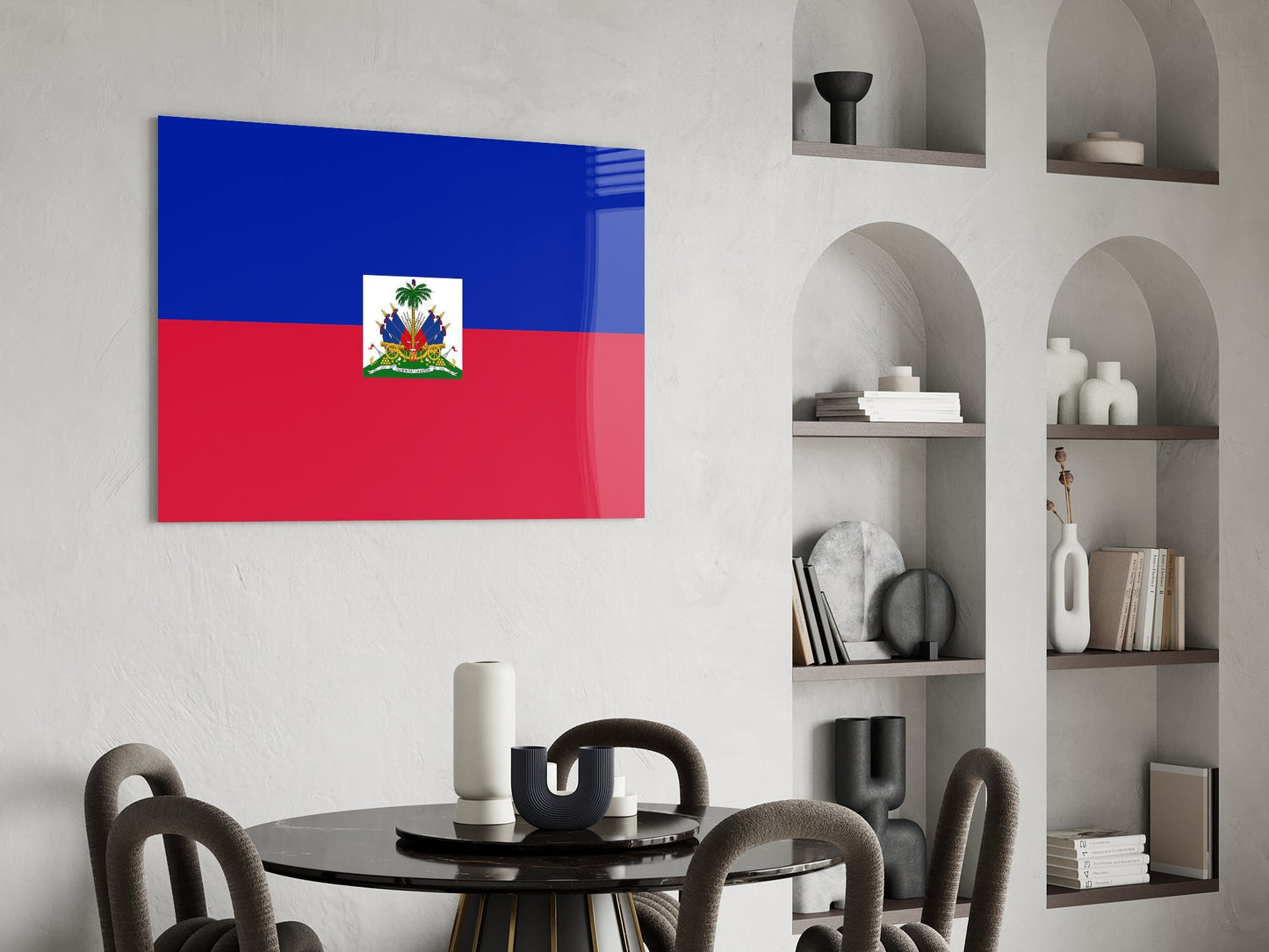 Haitian Flag Glass Wall Art