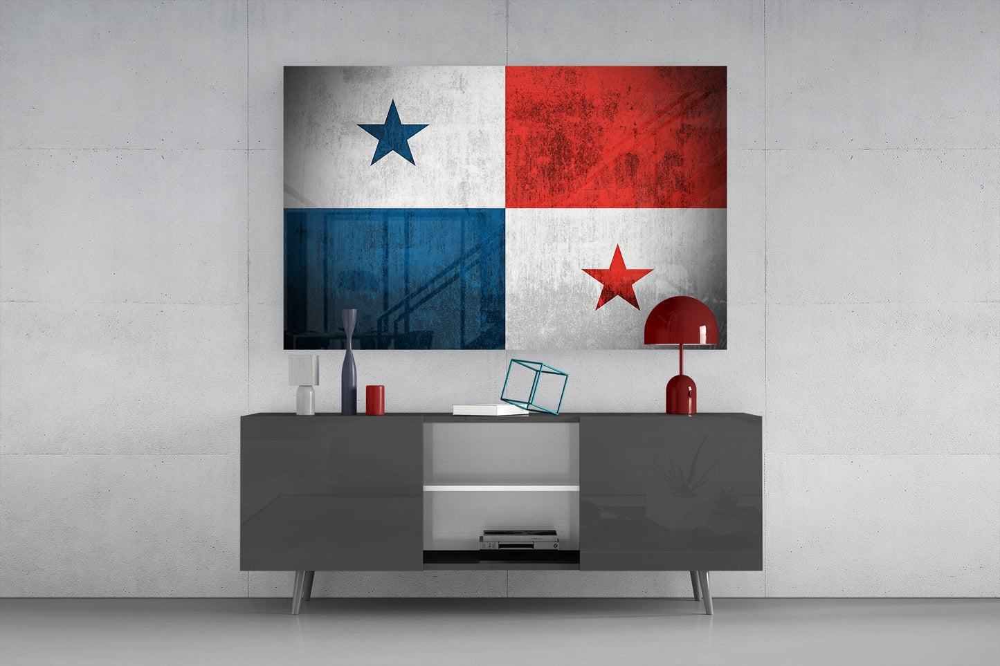 Panama Flag Glass Wall Art