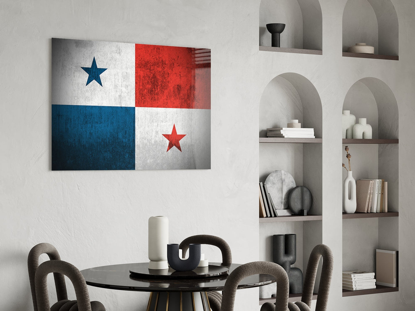 Panama Flag Glass Wall Art