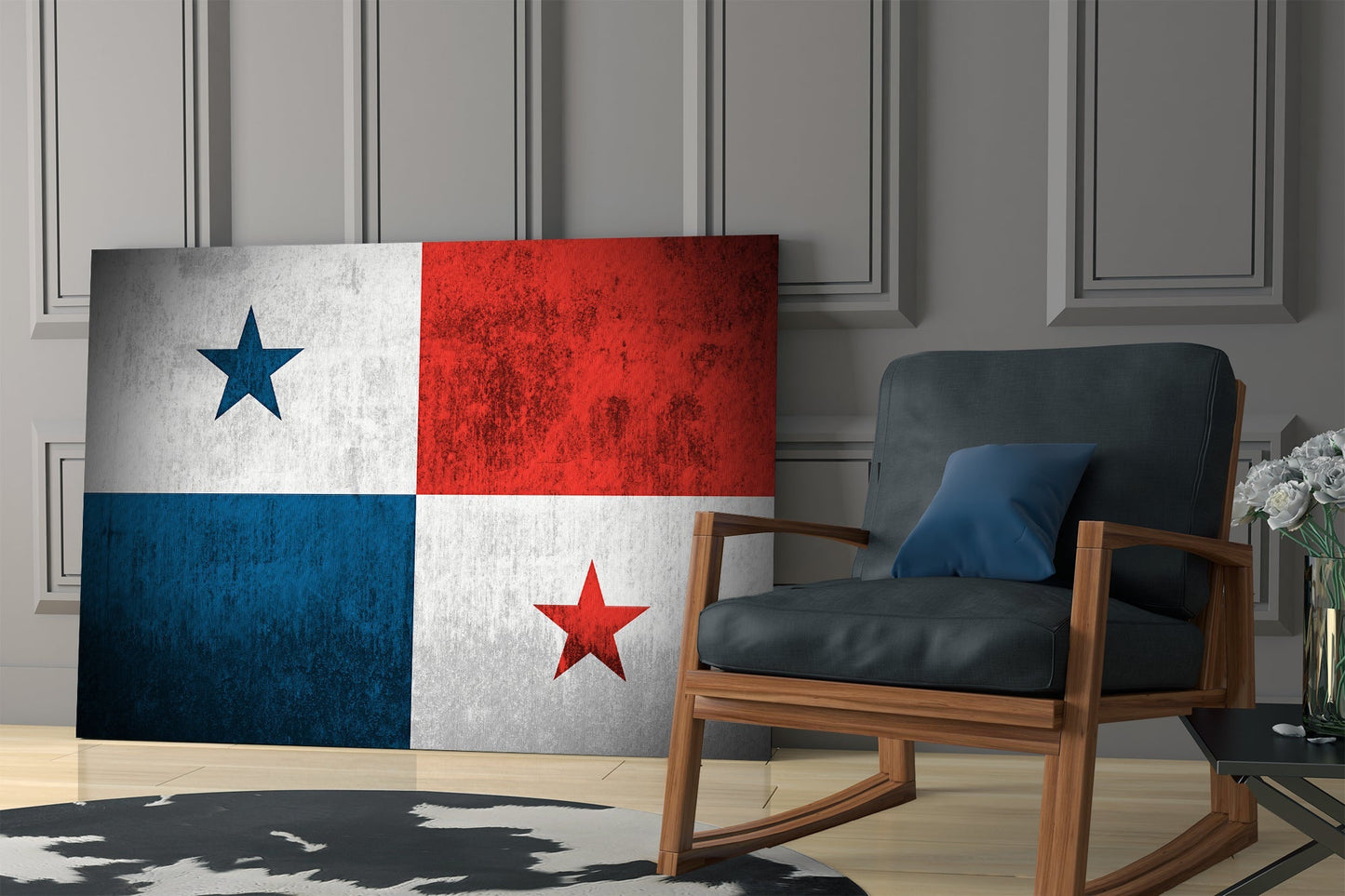 Panama Flag Glass Wall Art