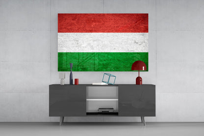 Hungary Flag Glass Wall Art