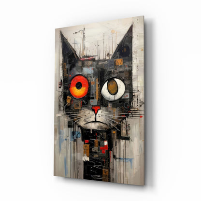 Cat glass wall art print