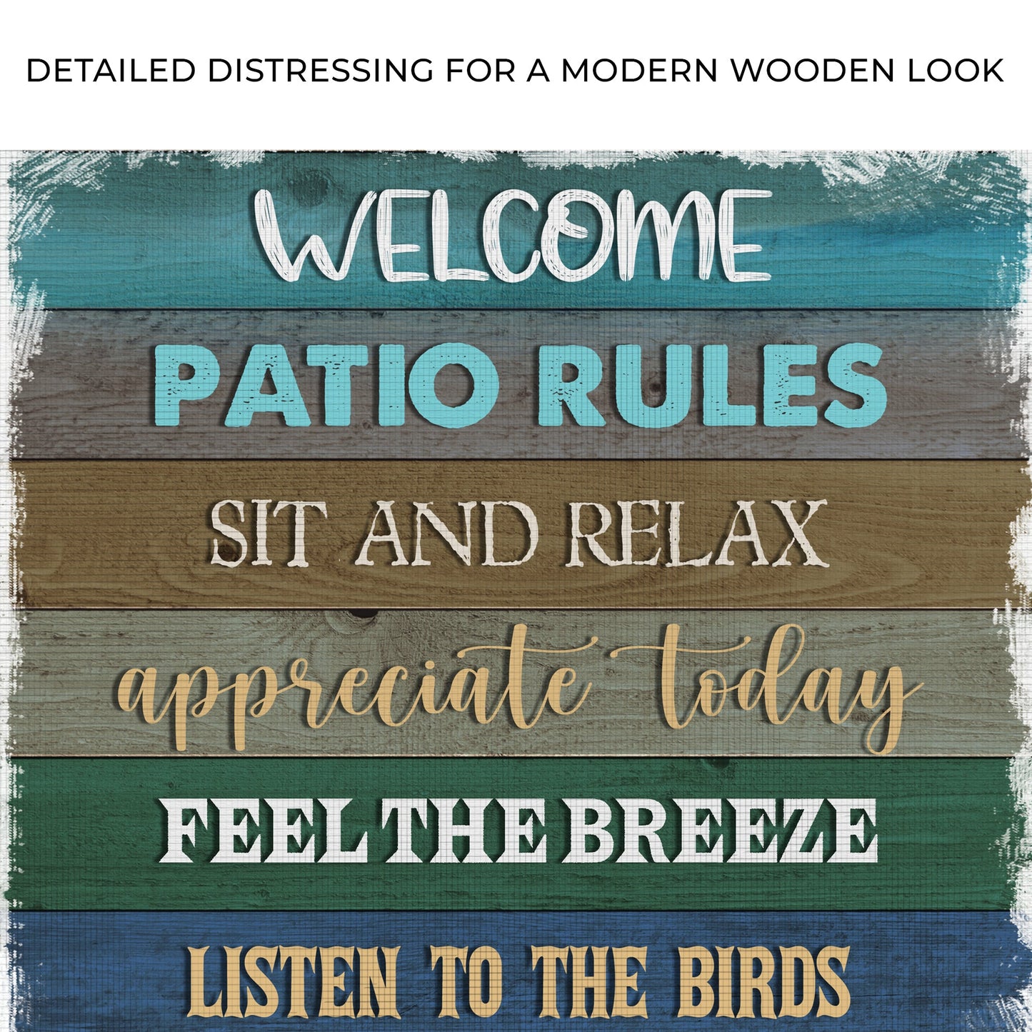 Patio Rules Personalized Canvas Sign