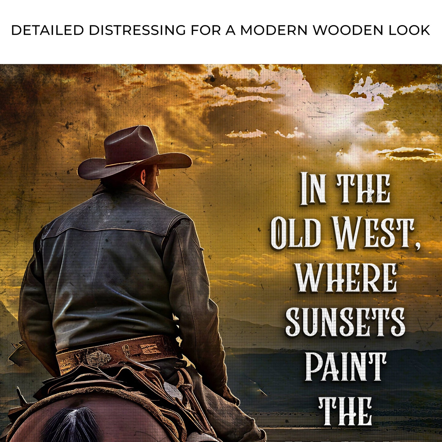 Old West Wildfire Canvas Wall Art Sign