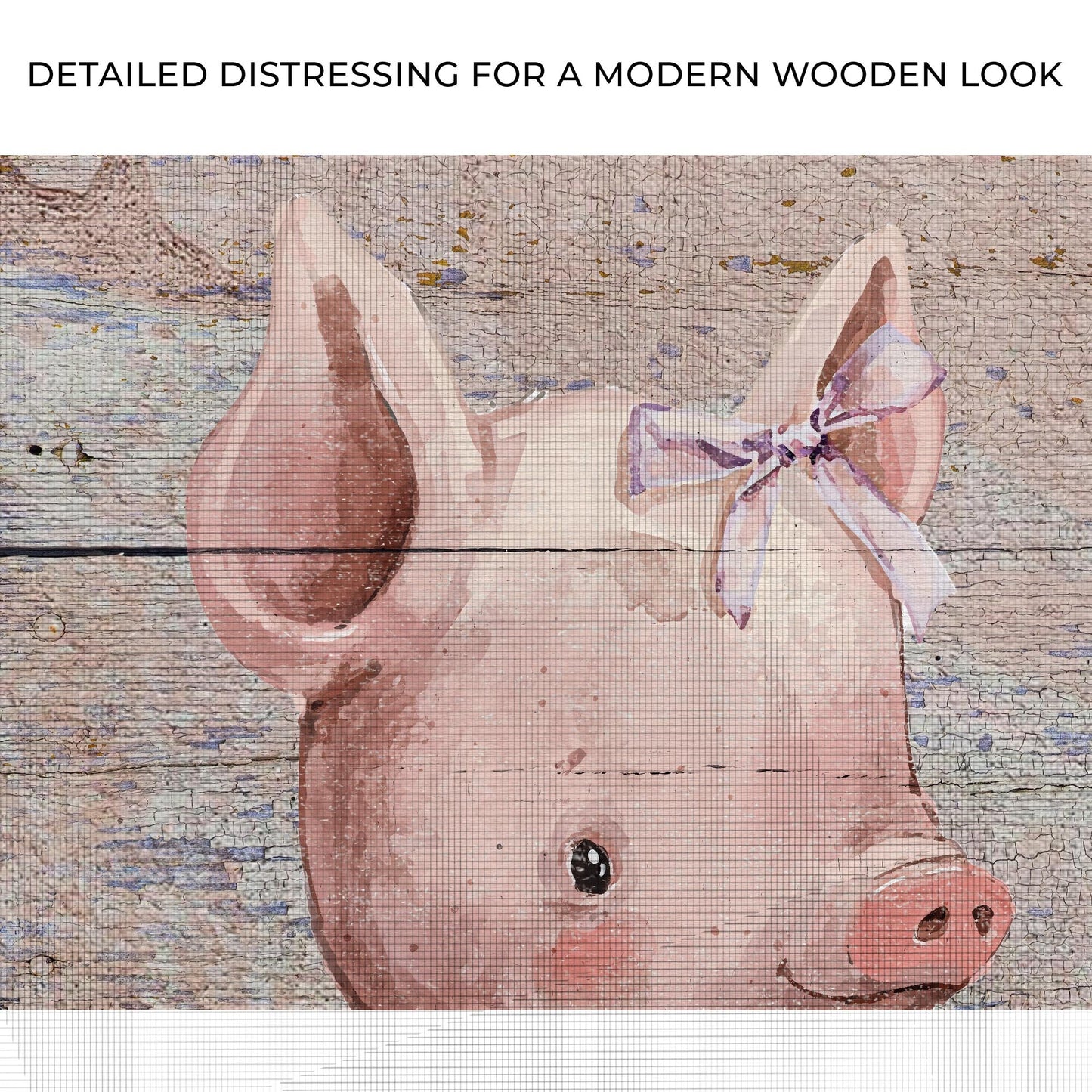 Pig in Ribbon Dress Canvas Wall Art