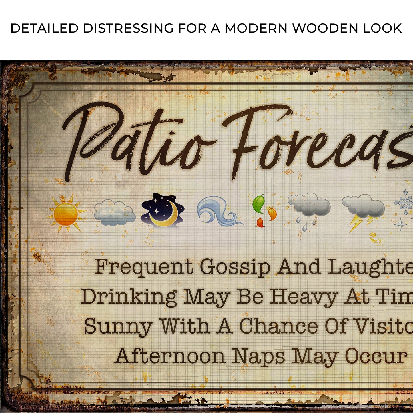 Patio Forecast Personalized Canvas Sign