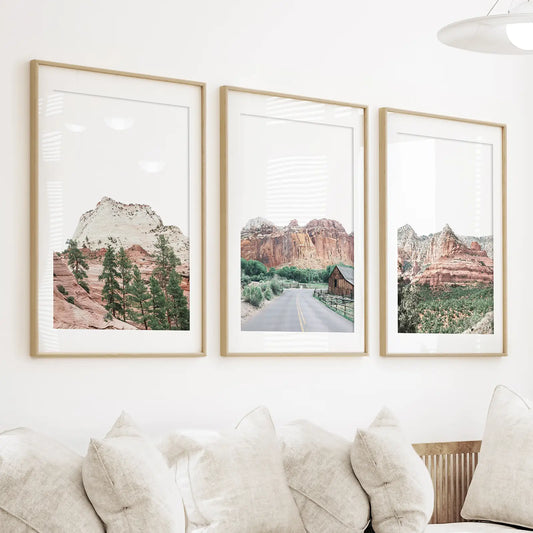 National Park Desert Wall Art Set of 3 Prints