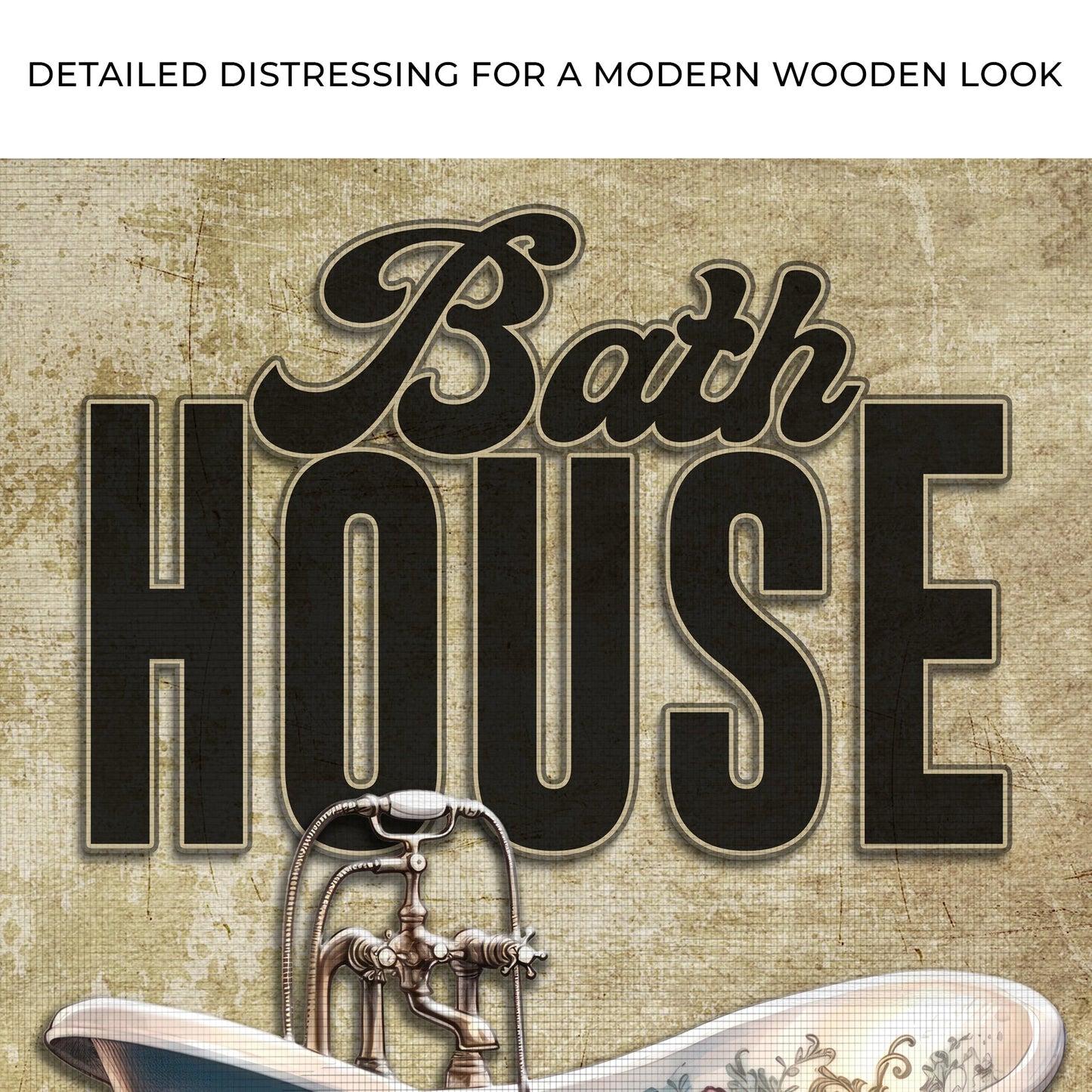 Wash Rinse Dry Repeat Bathroom Canvas Sign