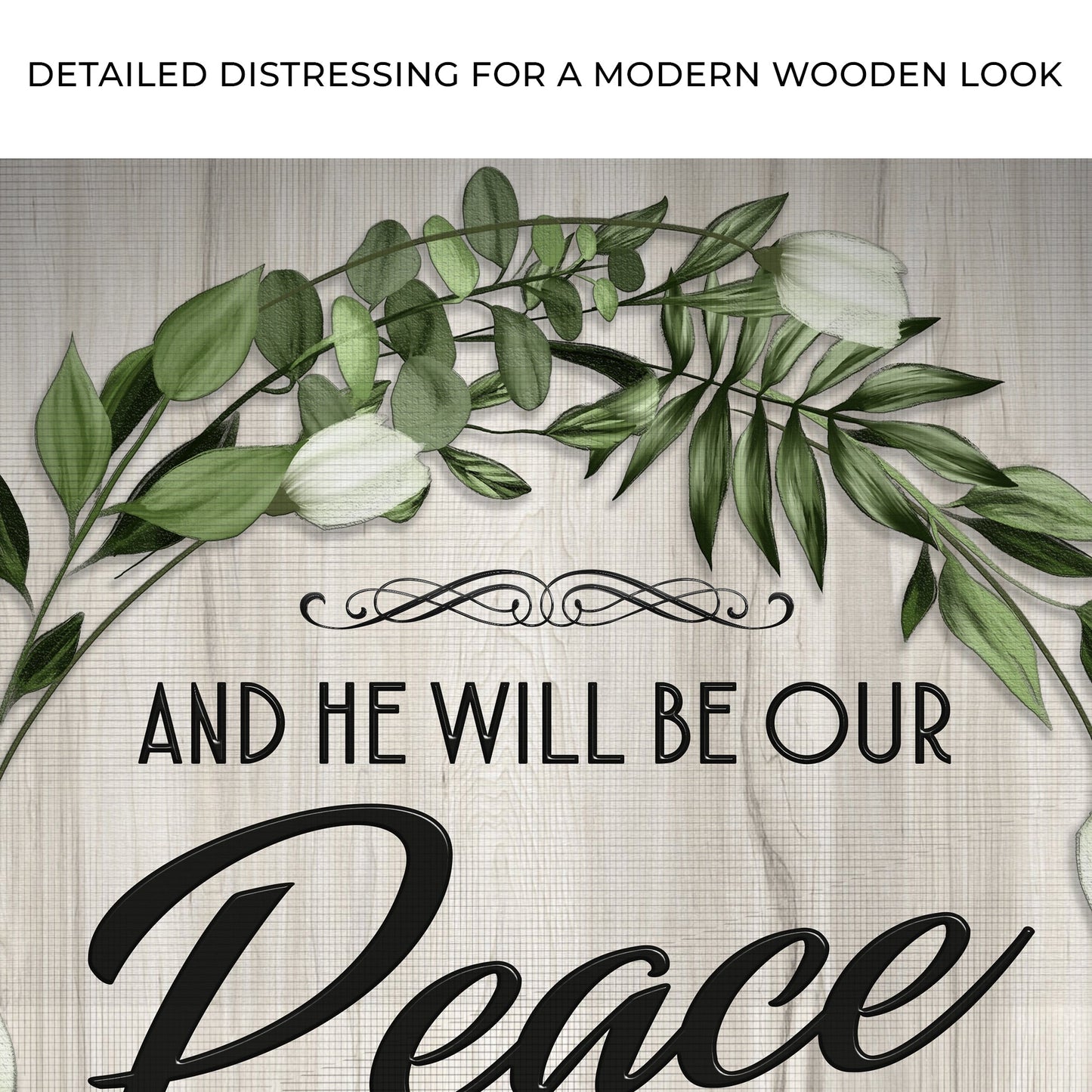 Micah 5:5 He Will Be Our Peace Scripture Canvas Art