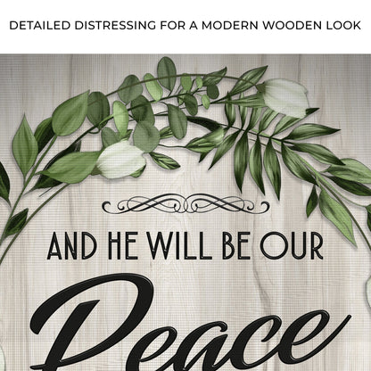 Micah 5:5 He Will Be Our Peace Scripture Canvas Art