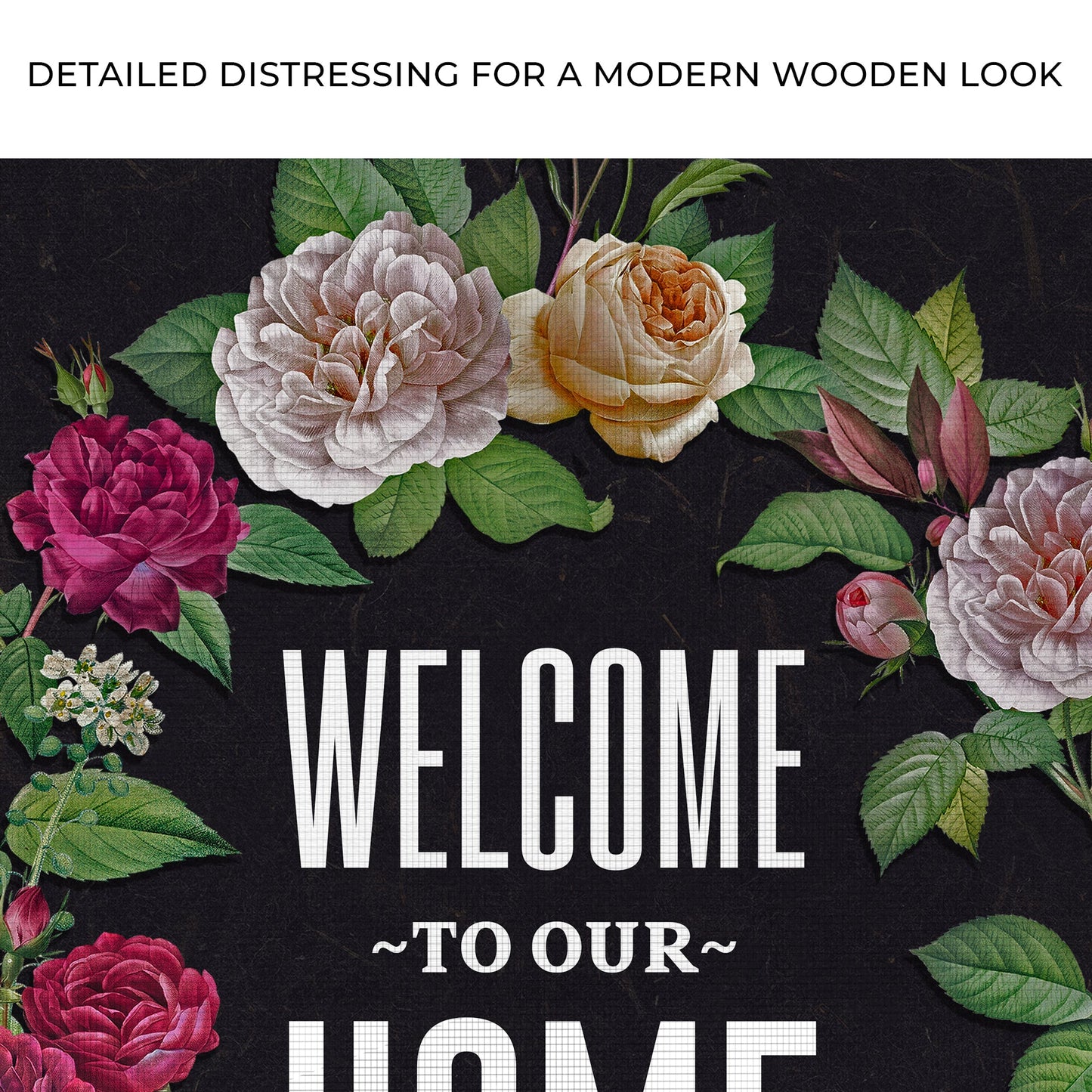 Welcome To Our Home Floral Entryway Canvas Sign