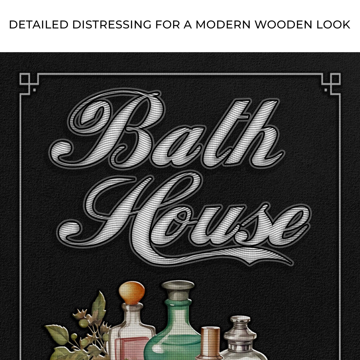 Relax Soak Escape Bath House Canvas Sign
