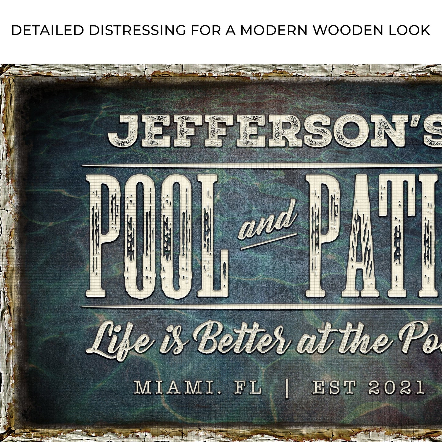 Pool And Patio Personalized Canvas Sign