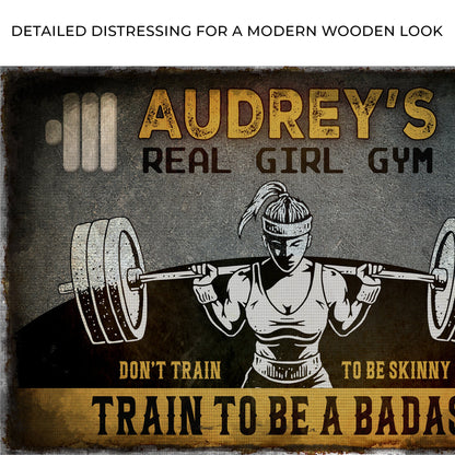 Real Girl Gym Canvas Wall Art Sign