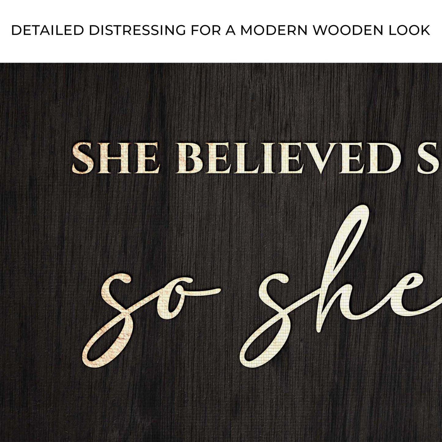 She Believed She Could So She Did Motivational Canvas