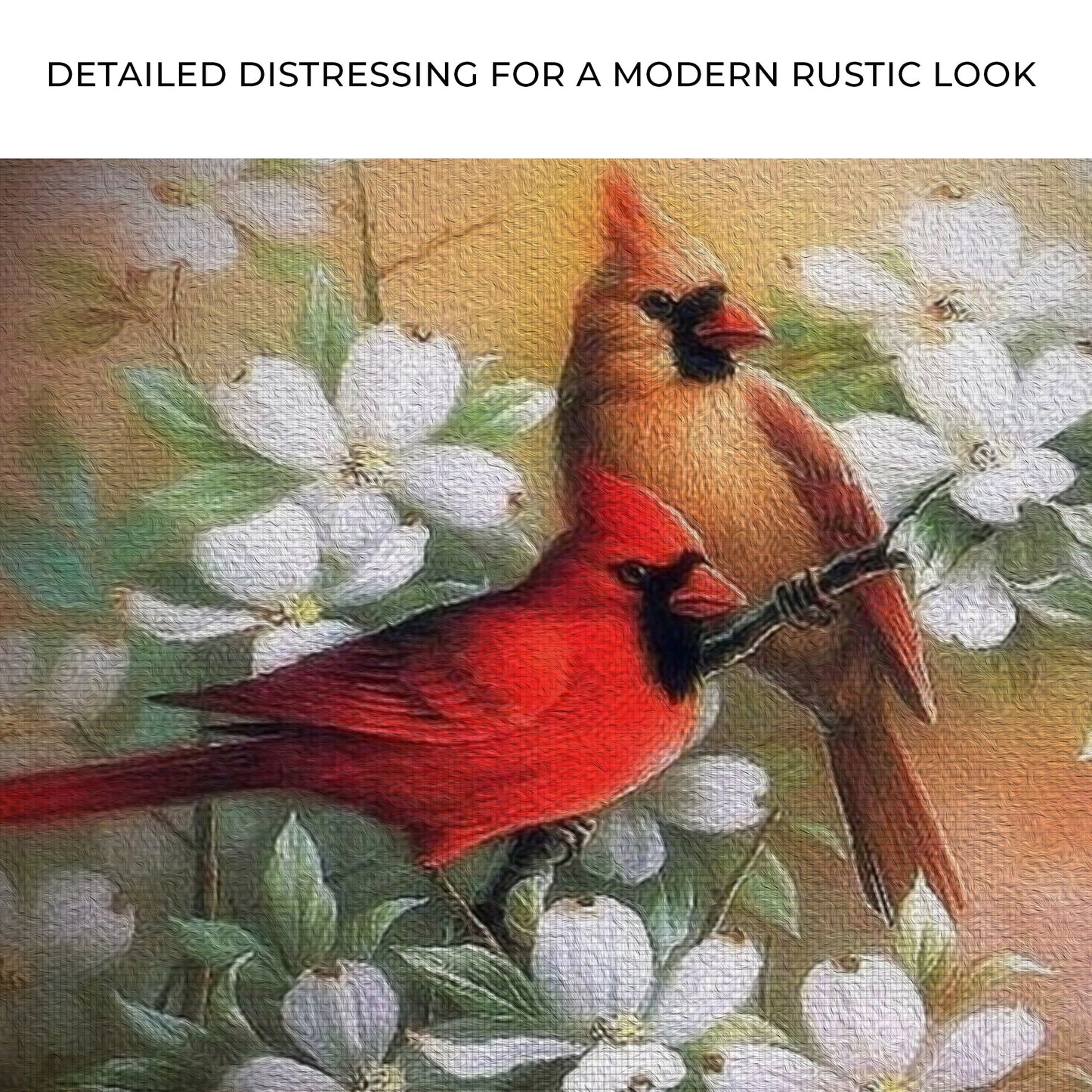 Cardinals on Dogwood Canvas Wall Art