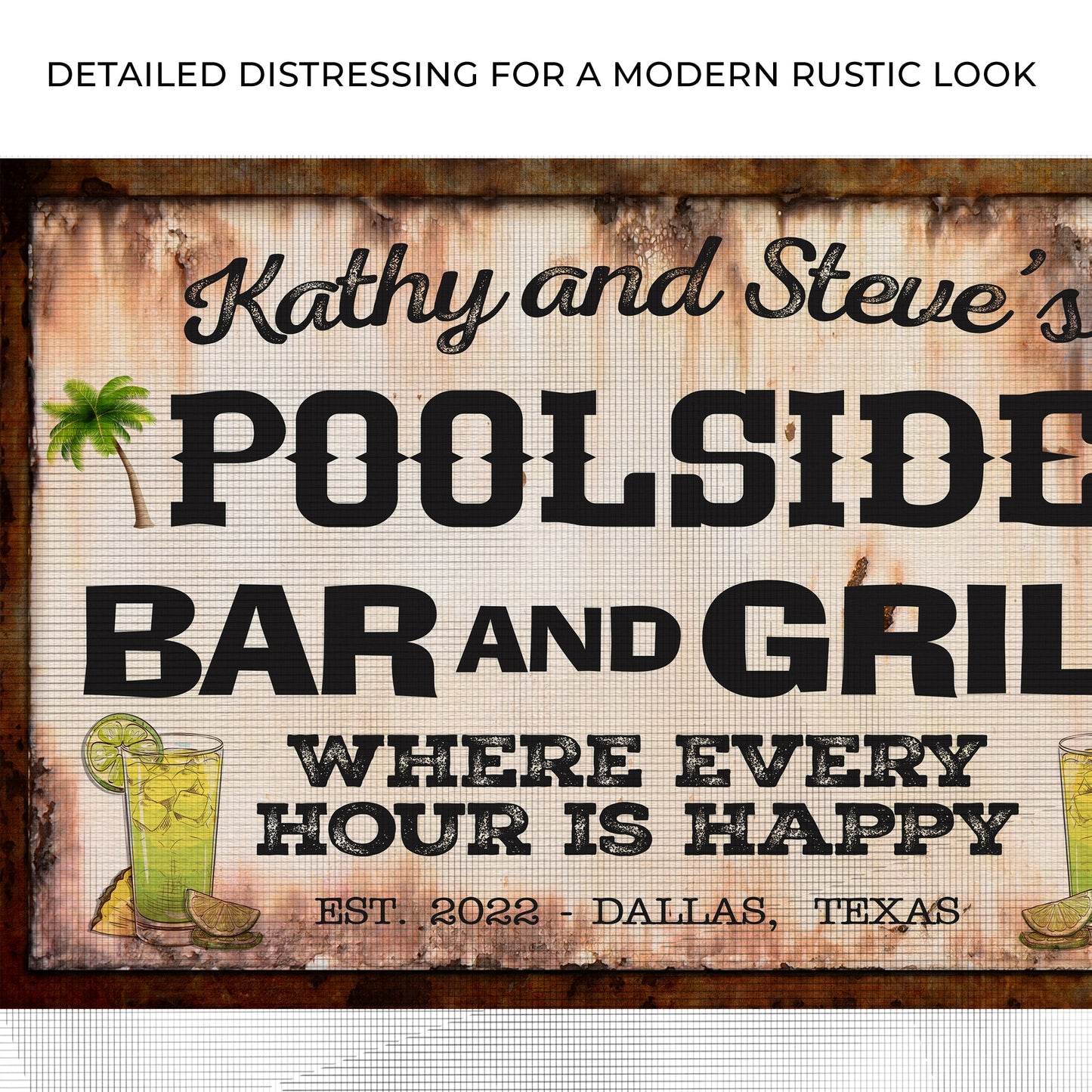 Poolside Bar And Grill Canvas Sign III