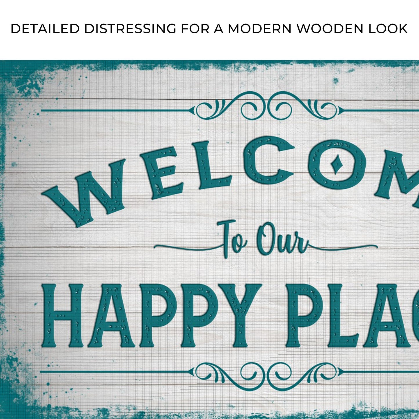 Welcome To Our Happy Place Canvas Sign II