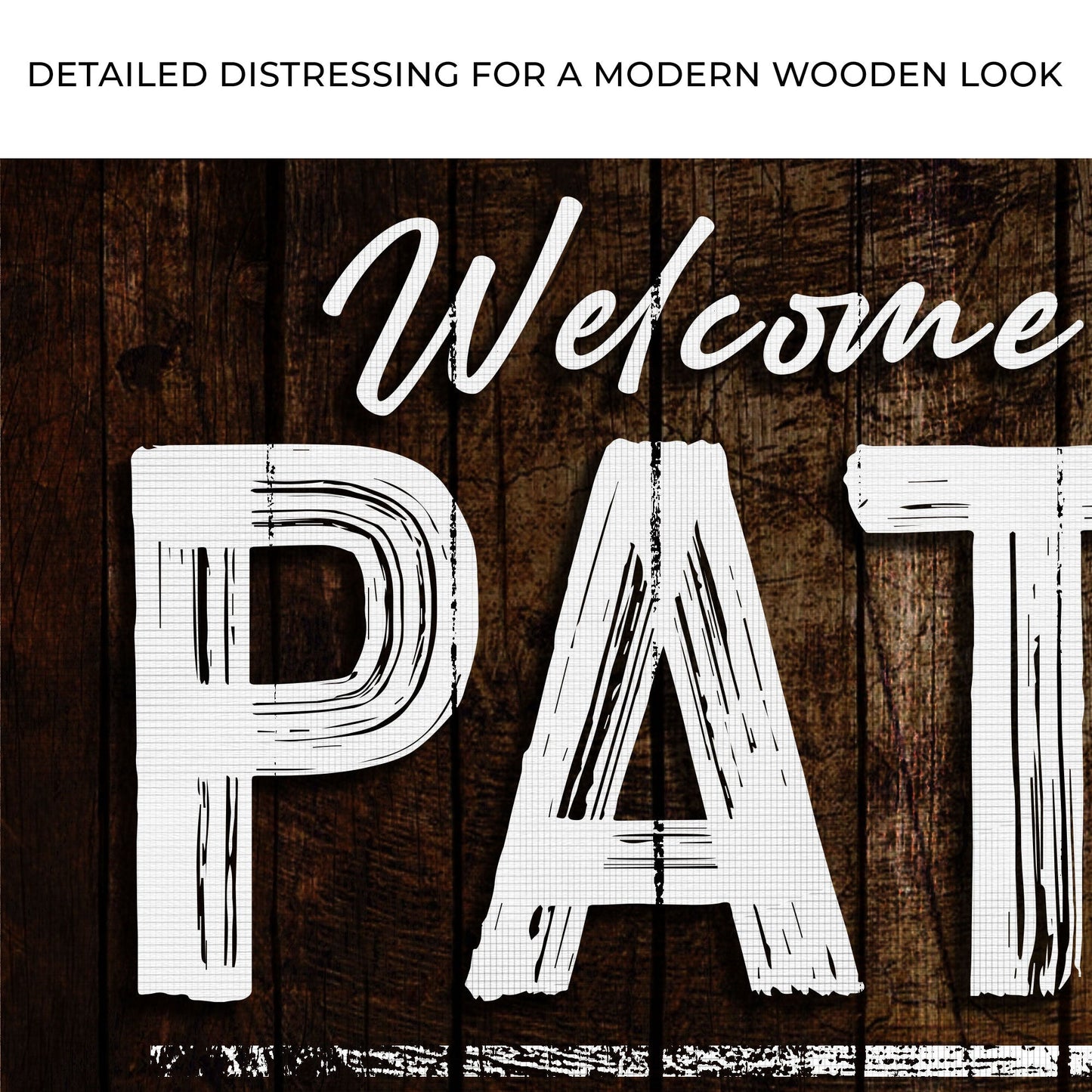 Welcome To The Patio Canvas Sign