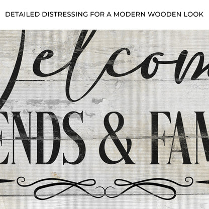 Close-up of the canvas print, with text: Detailed distressing for a modern wooden look