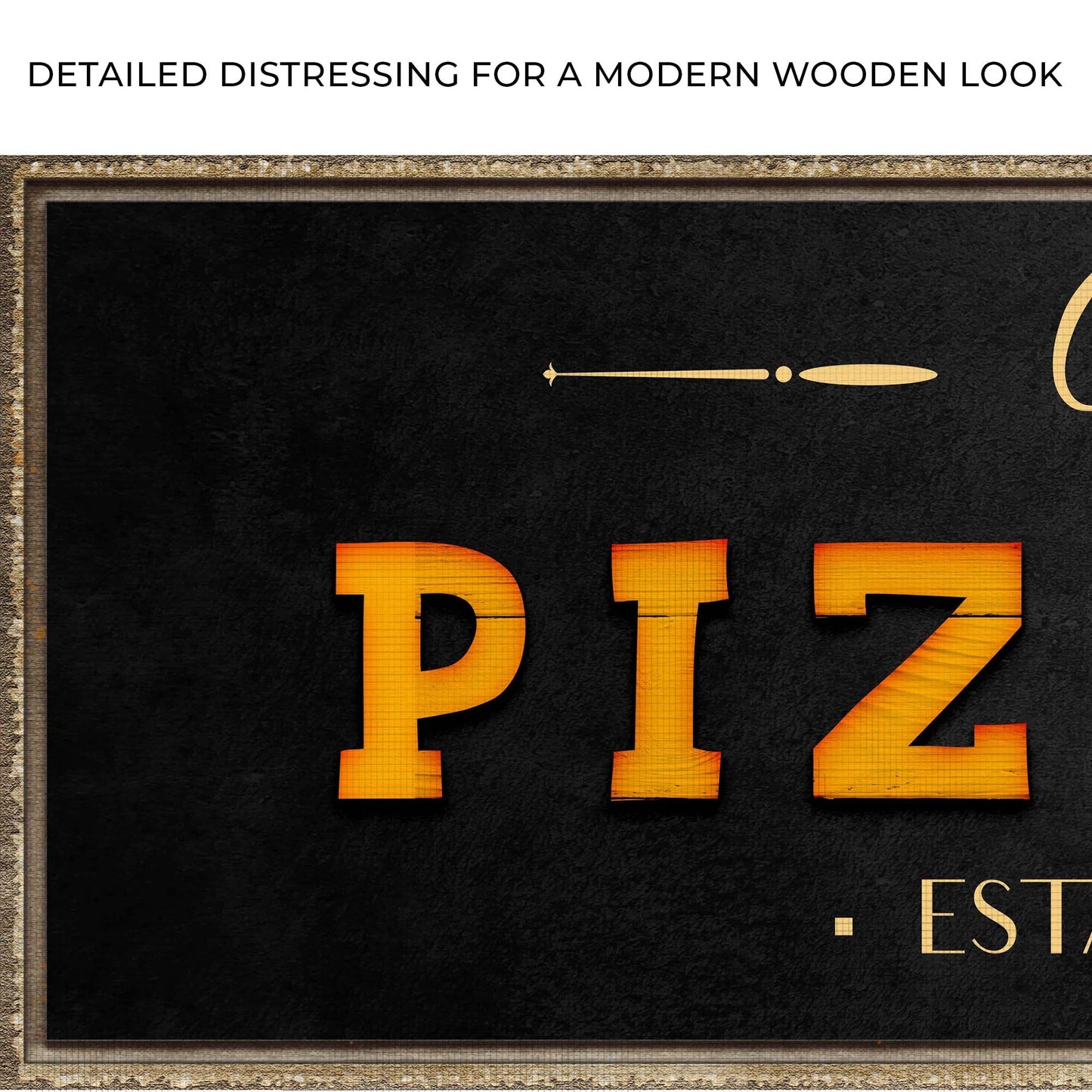 Wood Pizzeria Canvas Wall Art Sign