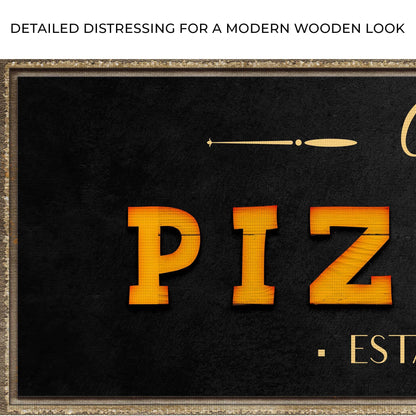 Wood Pizzeria Canvas Wall Art Sign