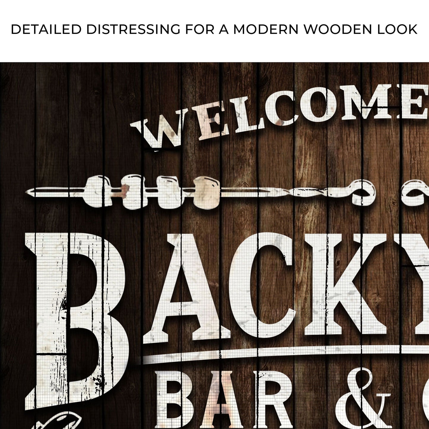 Welcome To Our Backyard Bar And Grill Canvas Sign