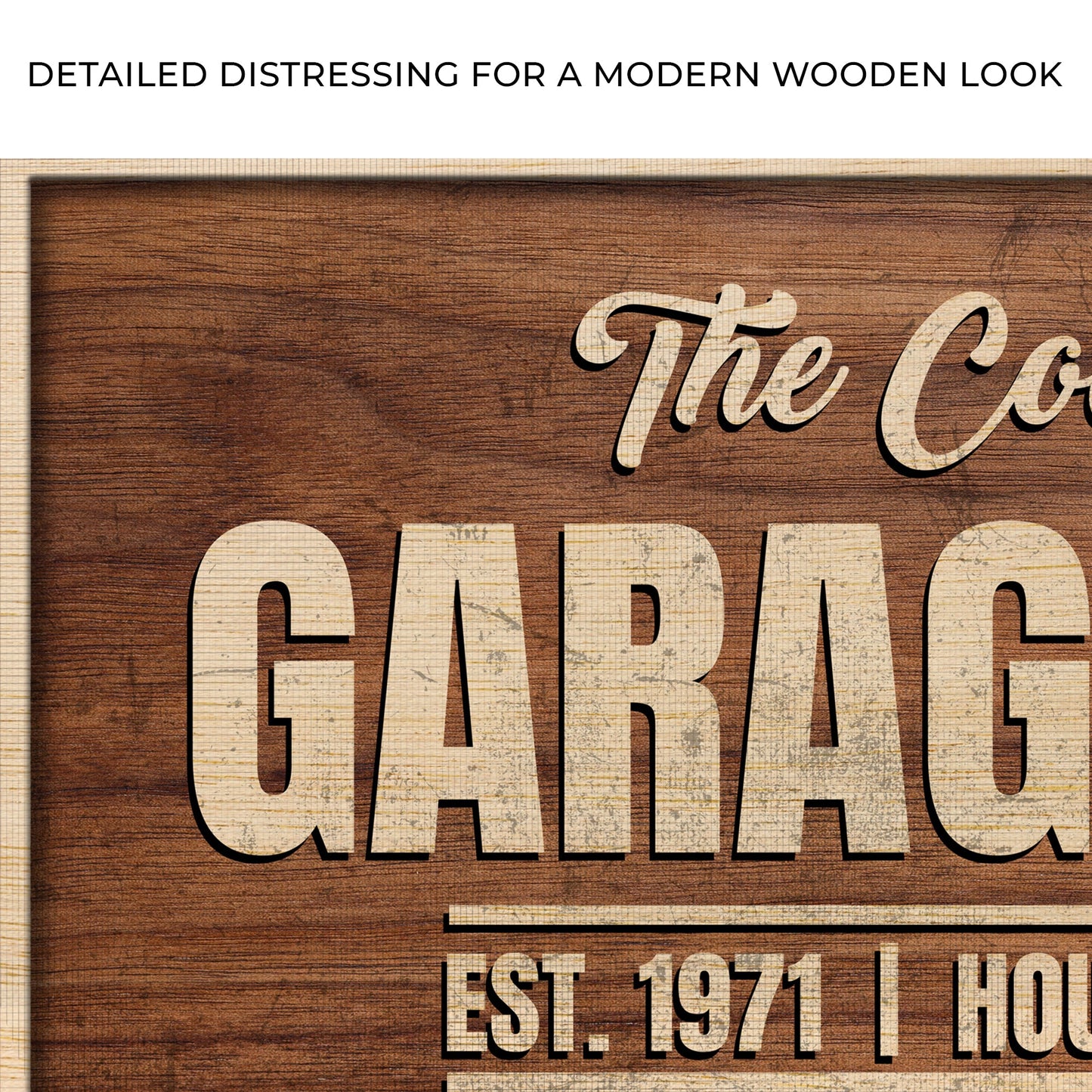 Rustic Garage Bar Canvas Wall Art Sign