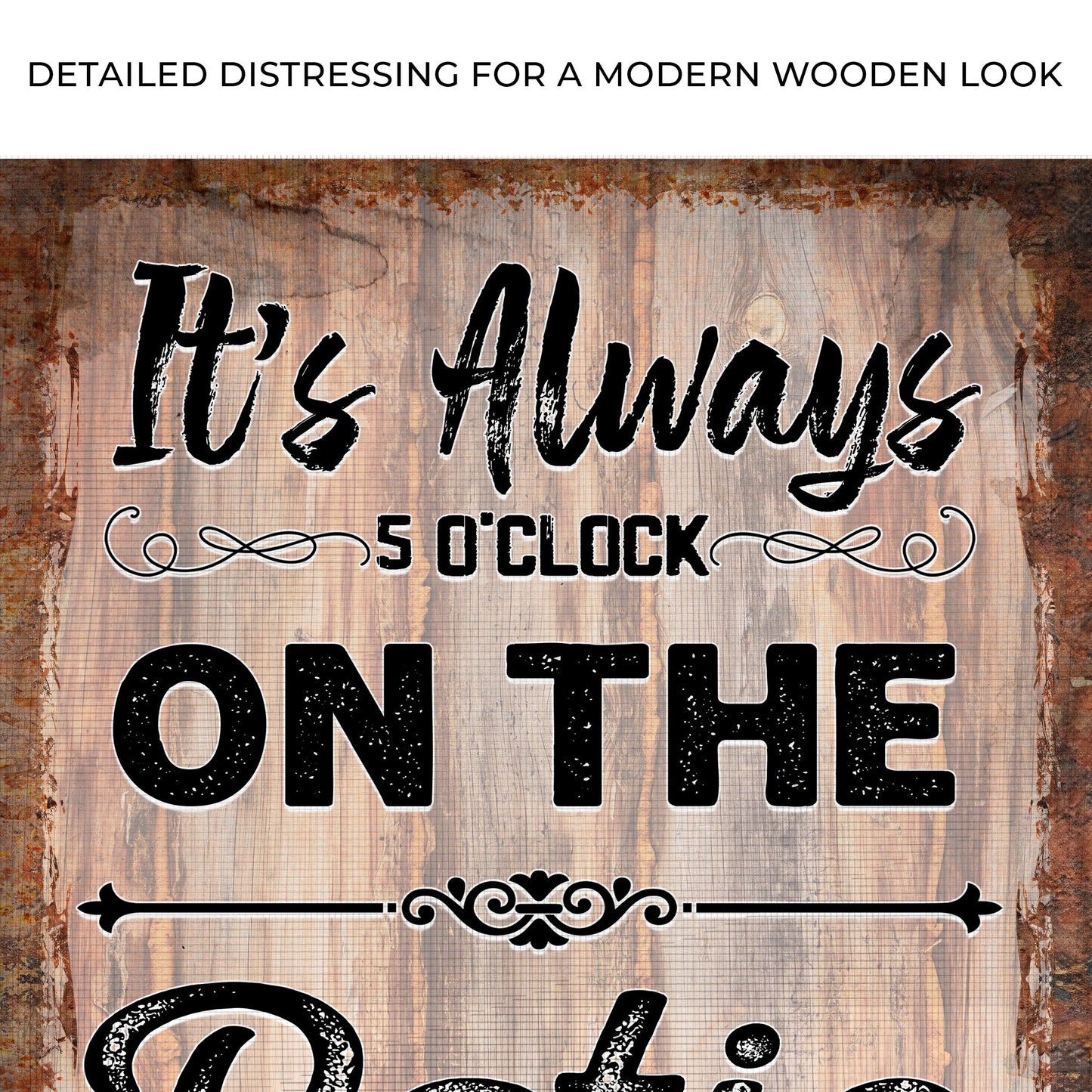 It's Always 5 O'Clock on the Patio Canvas Wall Art Sign