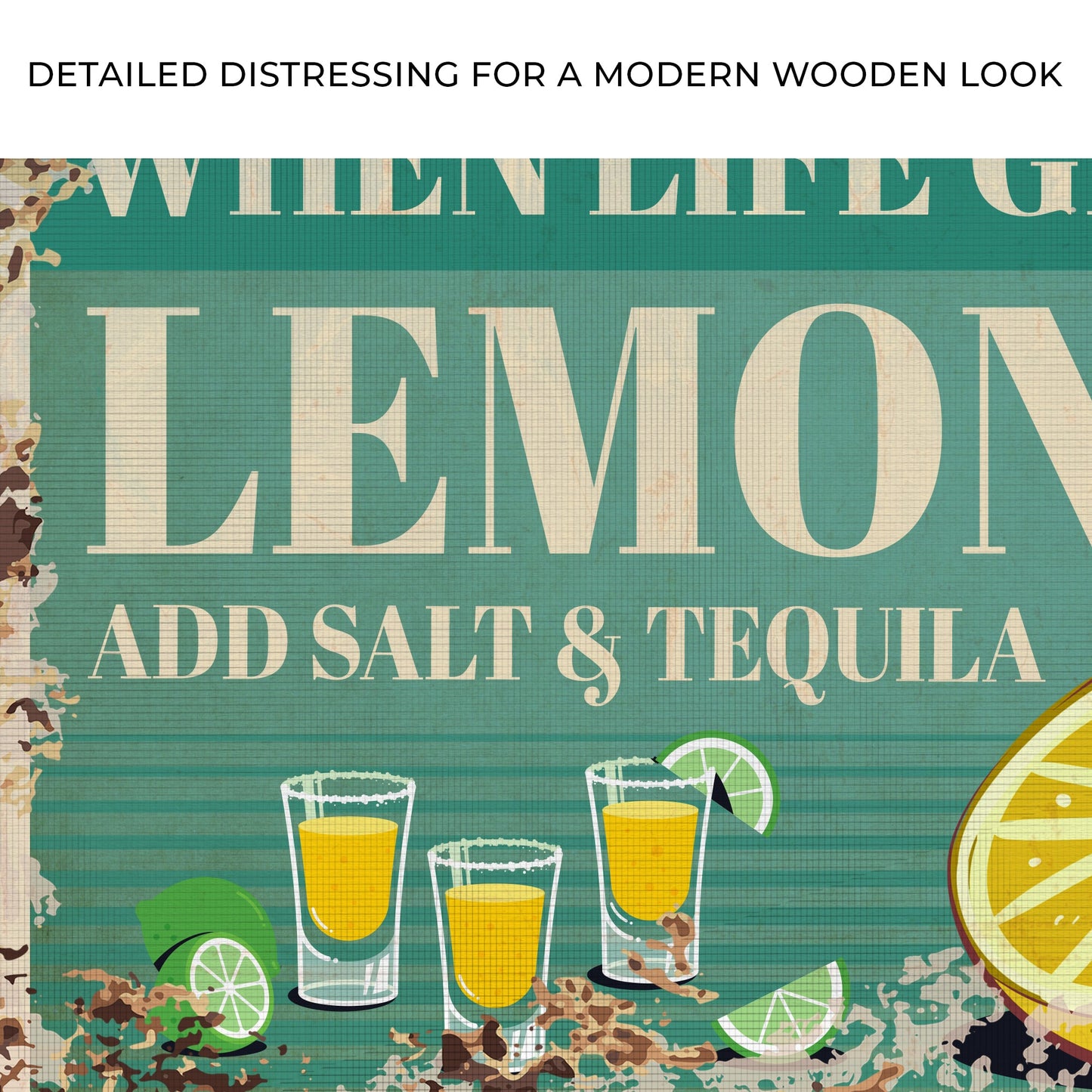 When Life Gives You Lemons Rustic Canvas Sign