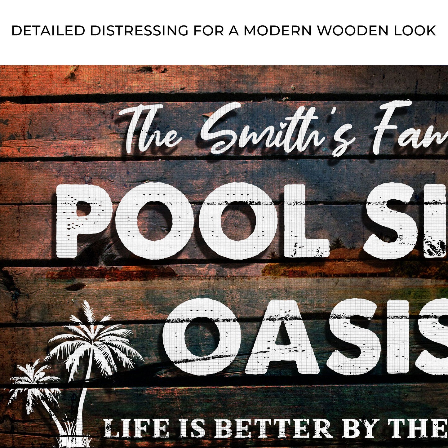 Poolside Oasis Personalized Canvas Sign