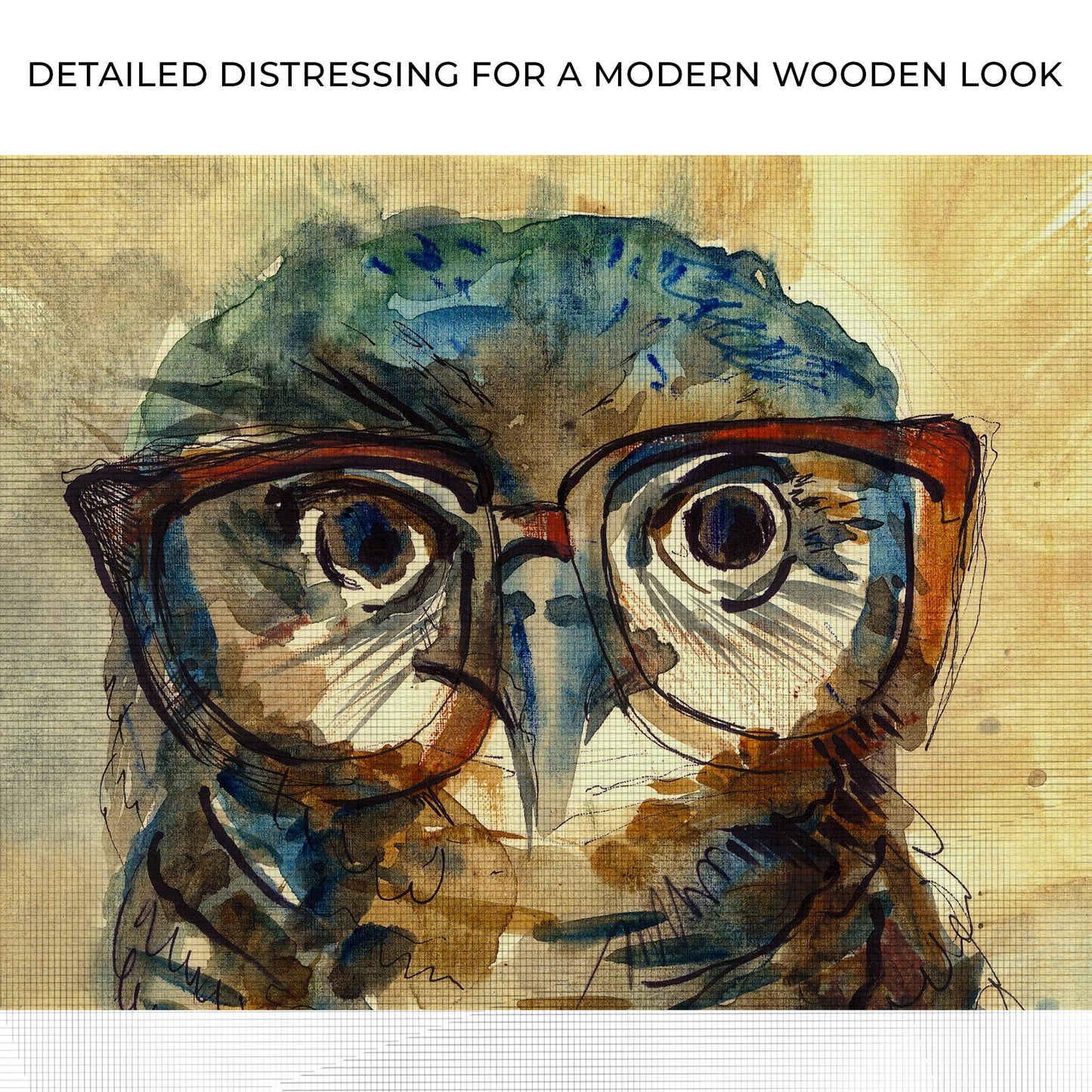 Wise Owl Watercolor Portrait Canvas Wall Art